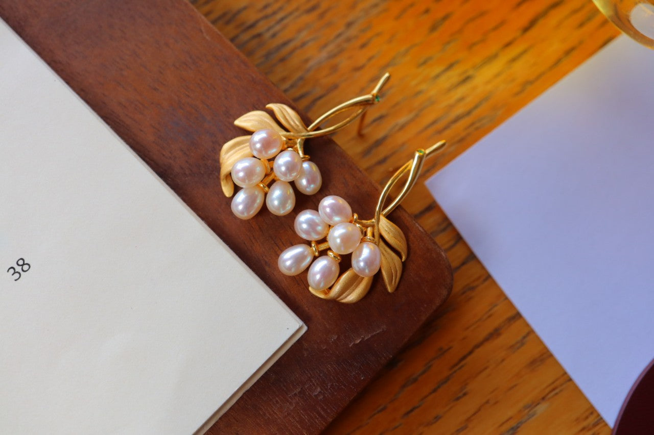 Natural Freshwater Pearl Earrings-Sterling Silver