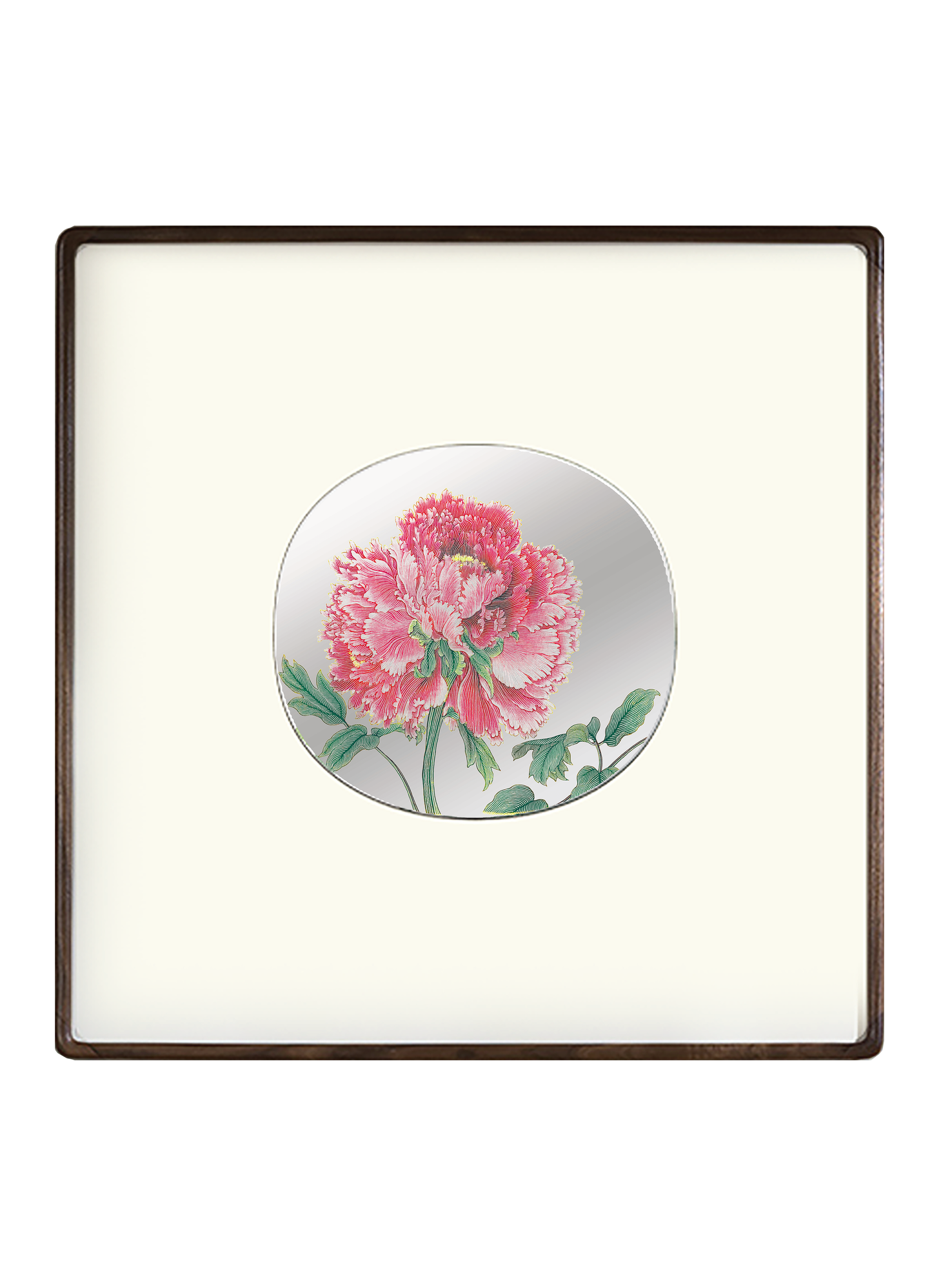 Peony Handcrafted Silver Wall Art | Traditional Chinese Repoussé Floral Metal Frame