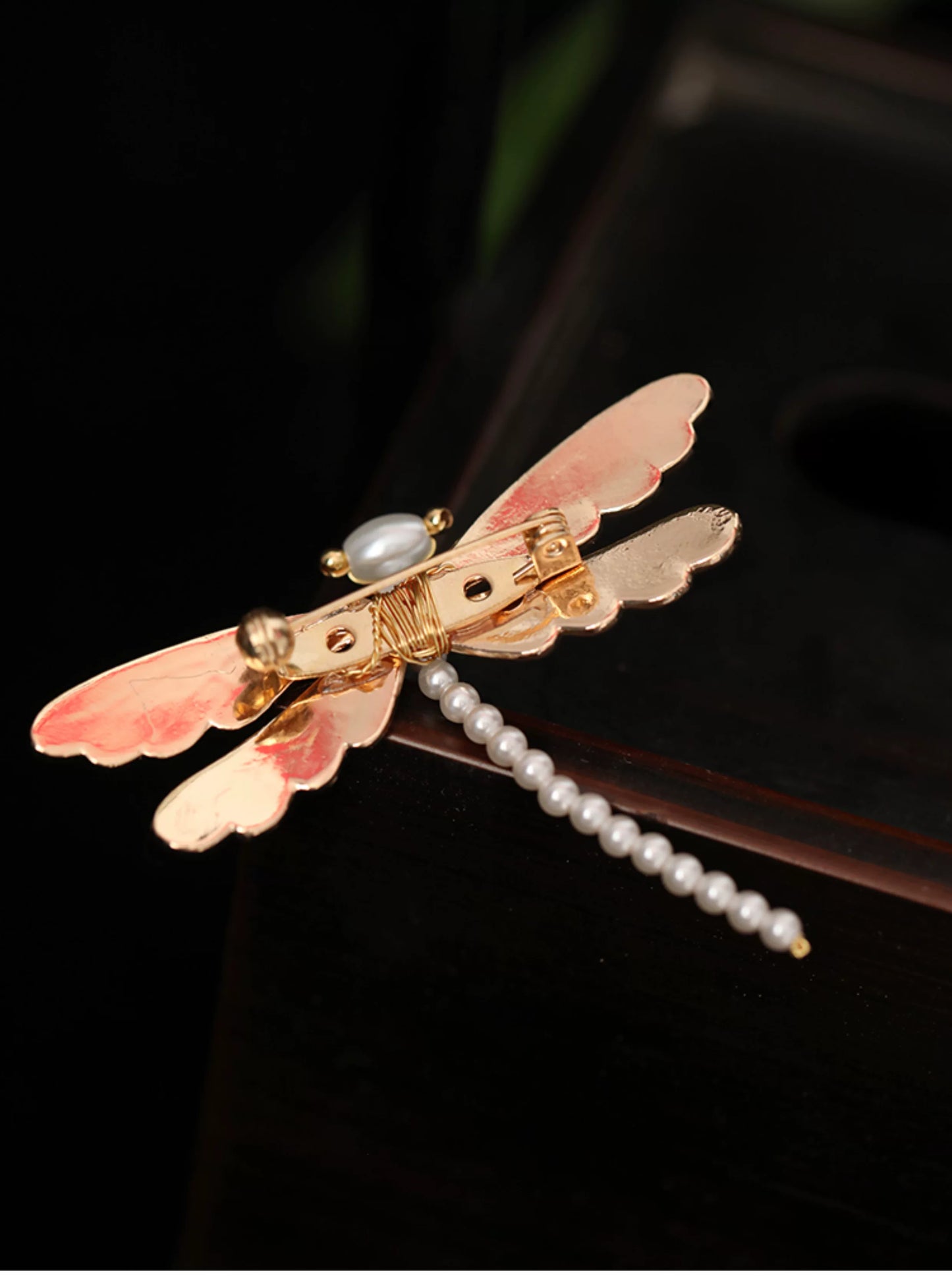 Vintage Enamel Dragonfly Pin-Elegant Cloisonné-Inspired Coat Accessory with Vintage Charm