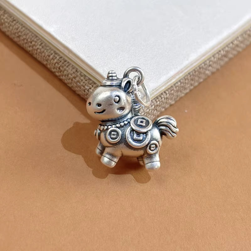 999 Fine Silver Horse Pendant Necklace – 2027 Year of the Horse “Instant Wealth” Lucky Coin Charm