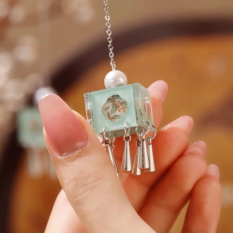New Chinese Style Blue Lantern Drop Earrings – Hanfu & Qipao Elegant Jewelry