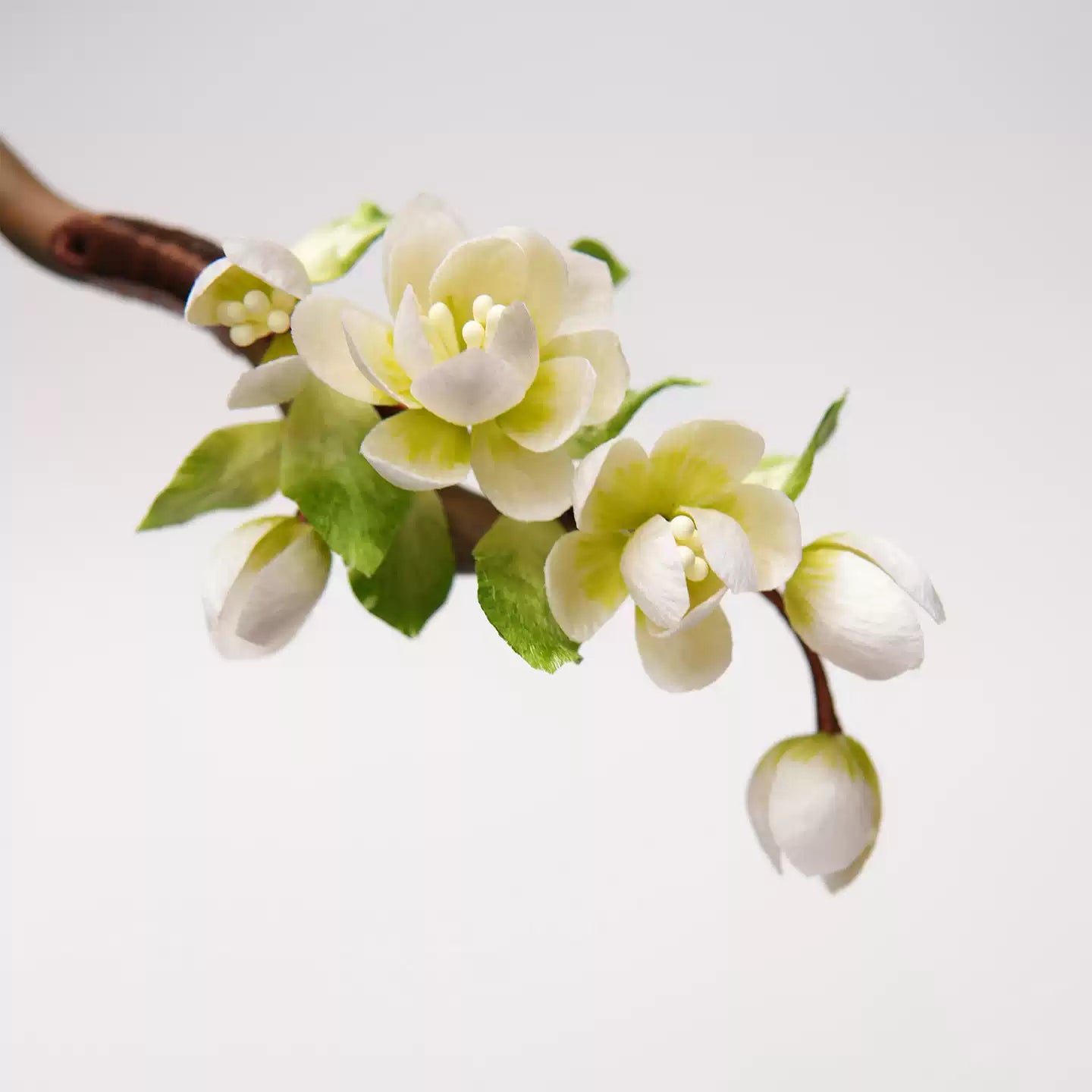 Jasmine Velvet Flower Sandalwood Hairpin – New Chinese Style Floral Hair Ornament