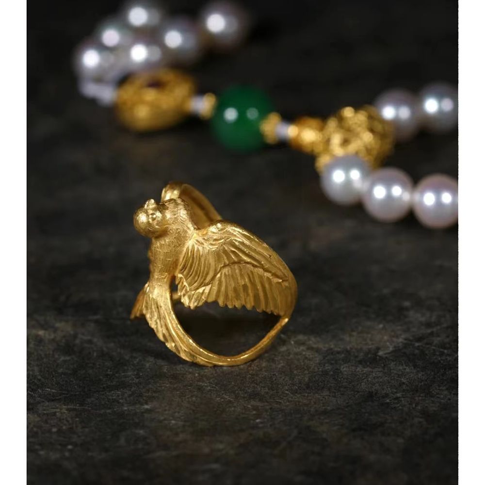 Antique Gold Swallow Ring