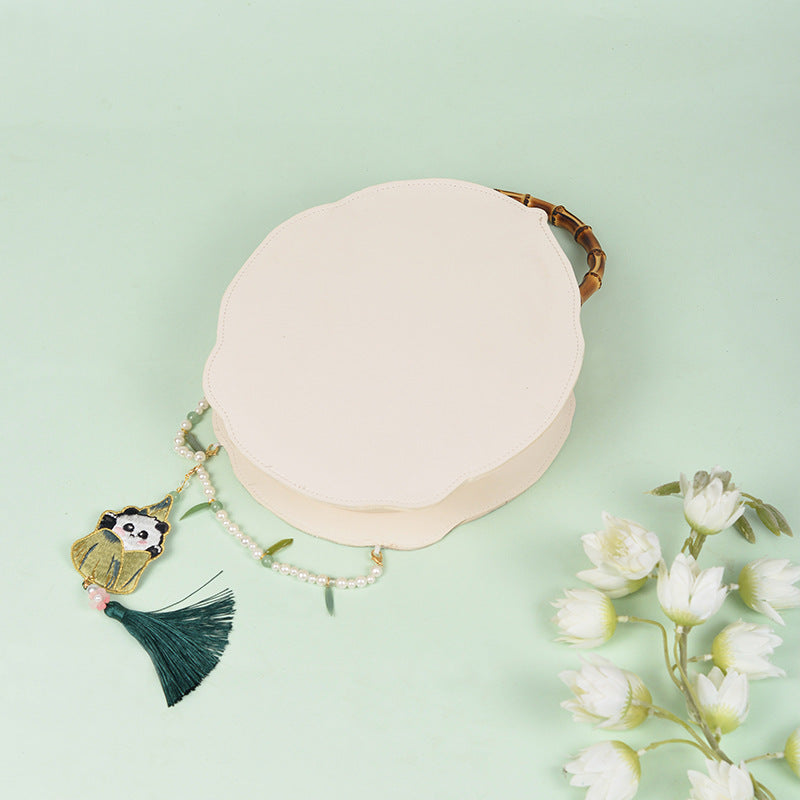 Bamboo Panda Group Embroidery Han Element Bamboo Knot Handbag