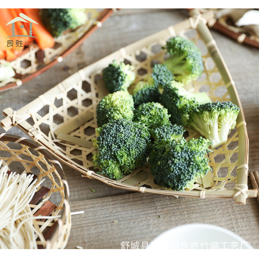 Hand-woven bamboo fruit dustpan Dim sum dish