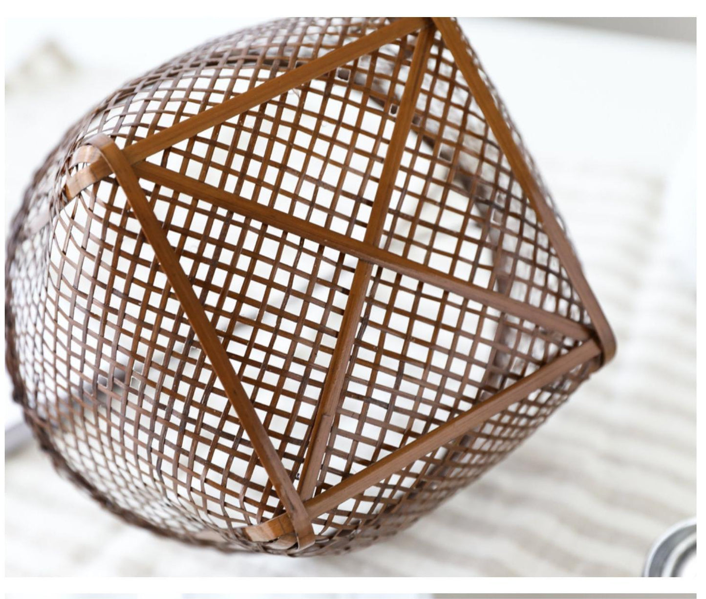 Pure handmade woven vintage bamboo flower basket fruit and vegetable storage basket