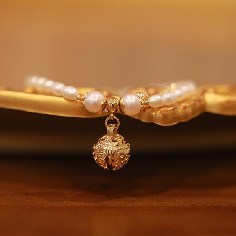 Pearl Bell Double Layer Bracelet