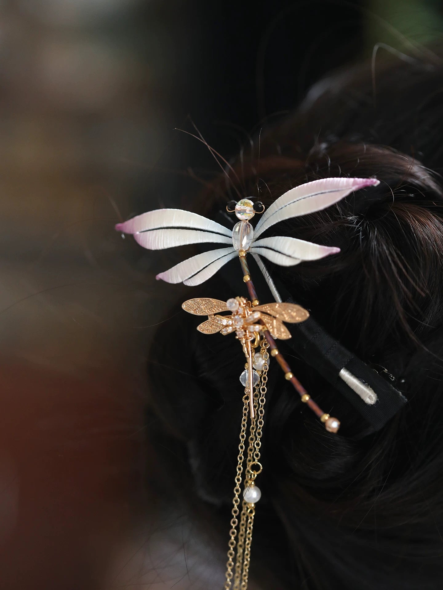 Dragonfly Long Tassel Spring Hair Clip – New Chinese Style Hanfu Hair Accessory