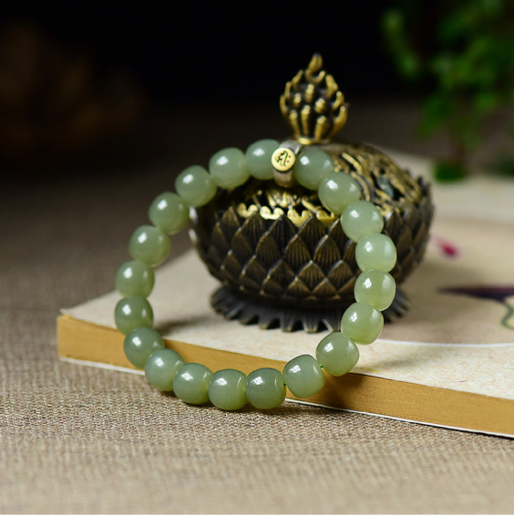 Hotan Jade a transfer bead of the life Buddha in the Chinese zodiac