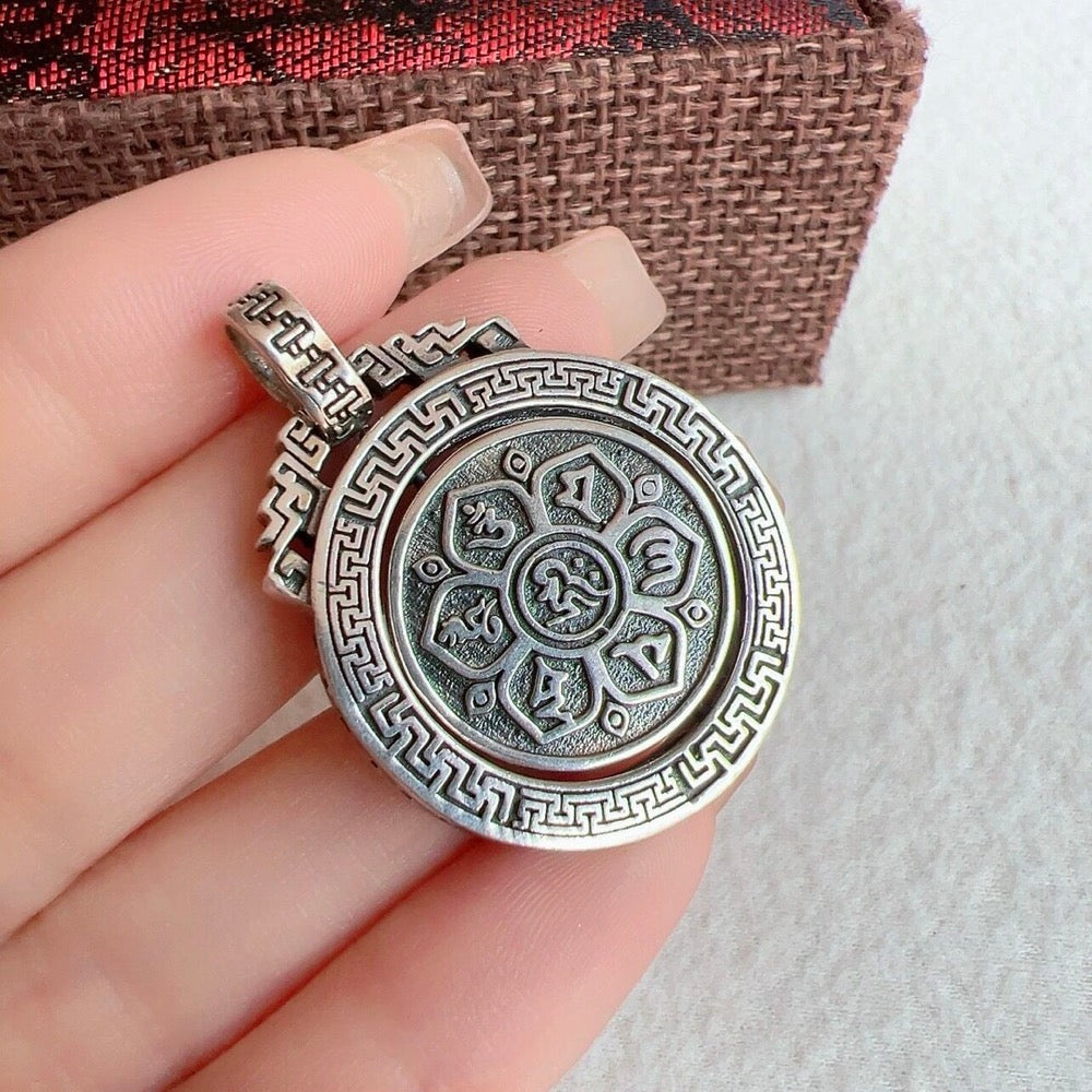 Six-character Truth Rotatable Pendant - Sterling Silver