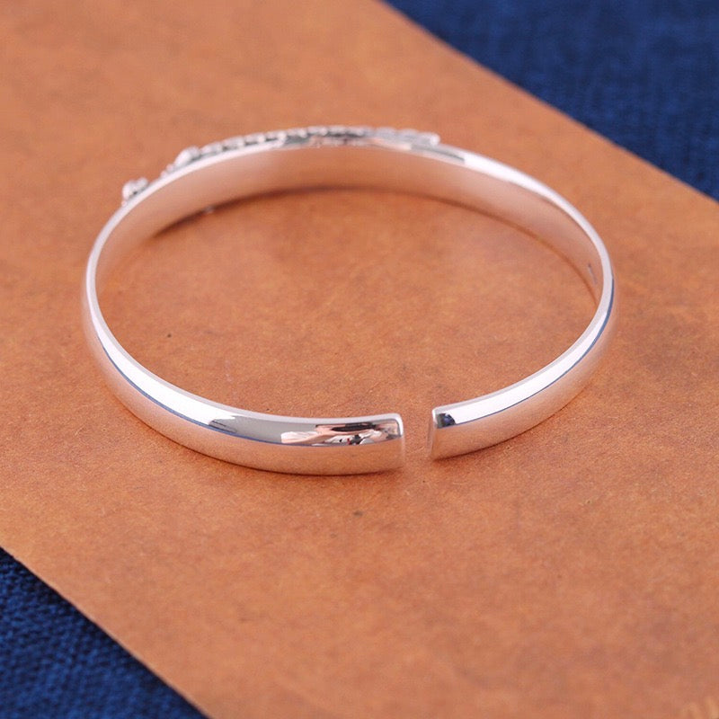 Chinese Peacock Open Bracelet - Sterling Silver