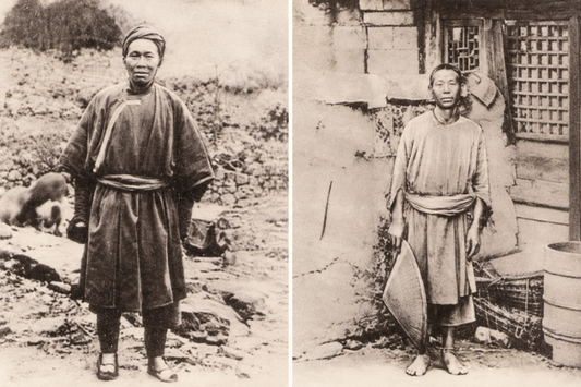 Digitally cleaned historical portraits associated with the Caijia people