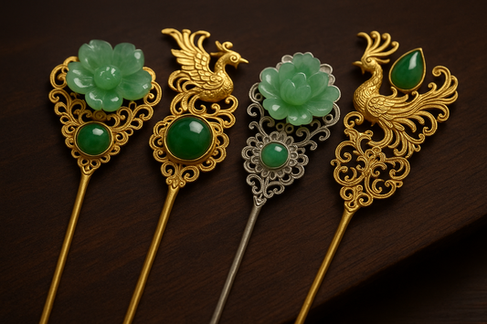 Jade, gold, and silver in Chinese hairpin making