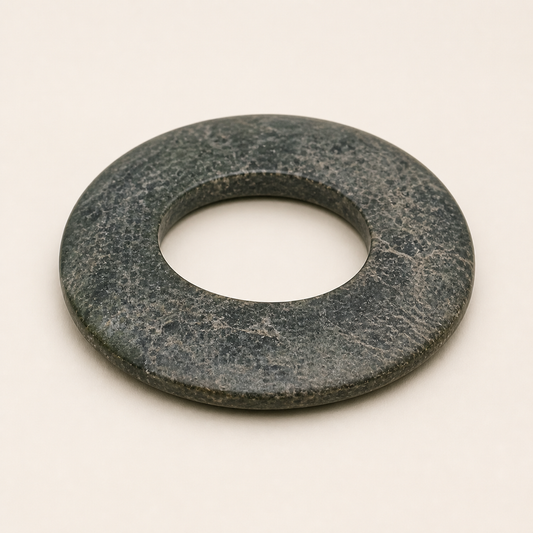 Illustration of a dark weathered Liangzhu jade yuan ring