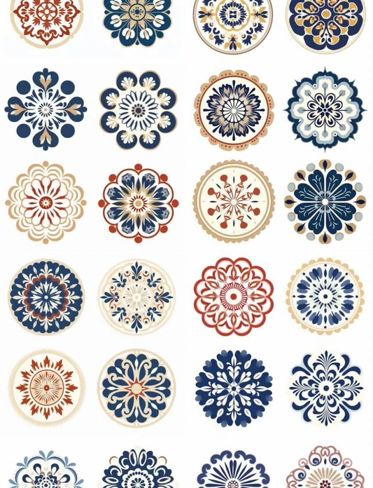Color variations of Chinese tuanhua floral medallion patterns
