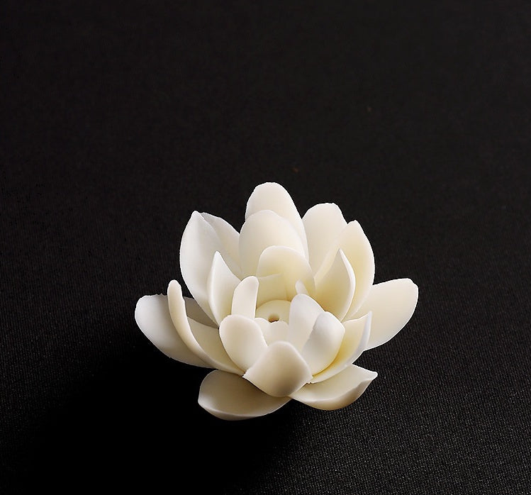 Creative ceramic handmade lotus and water lily thread incense burner