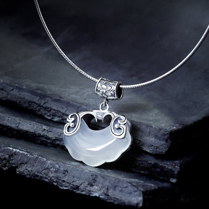 Rotauge Doppelfisch Langlebigkeitsschloss-Anhänger - Sterlingsilber