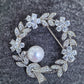 Elegant White Freshwater Pearl Floral Brooch