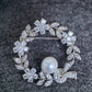 Elegant White Freshwater Pearl Floral Brooch