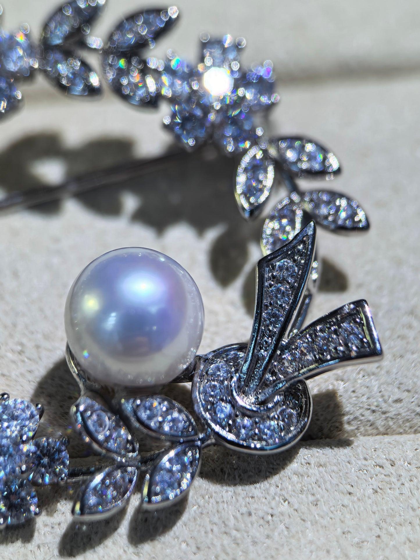 Elegant White Freshwater Pearl Floral Brooch
