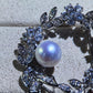 Elegant White Freshwater Pearl Floral Brooch