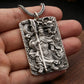 Guan Gong Embossed Pendant Necklace-Sterling silver