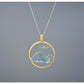 Bird Flower Blue Treasure Necklace - Sterling Silver