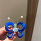 Traditional Chinese Silk Thread Blue Butterfly Hairpin with Freshwater Pearls – Handmade Ethnic Hair Accessory for Women