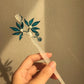 Handmade Chinese Chanhua Teal Leaf Pearl Hairpin – Traditional Silk Thread Hanfu Hair Accessory for Women