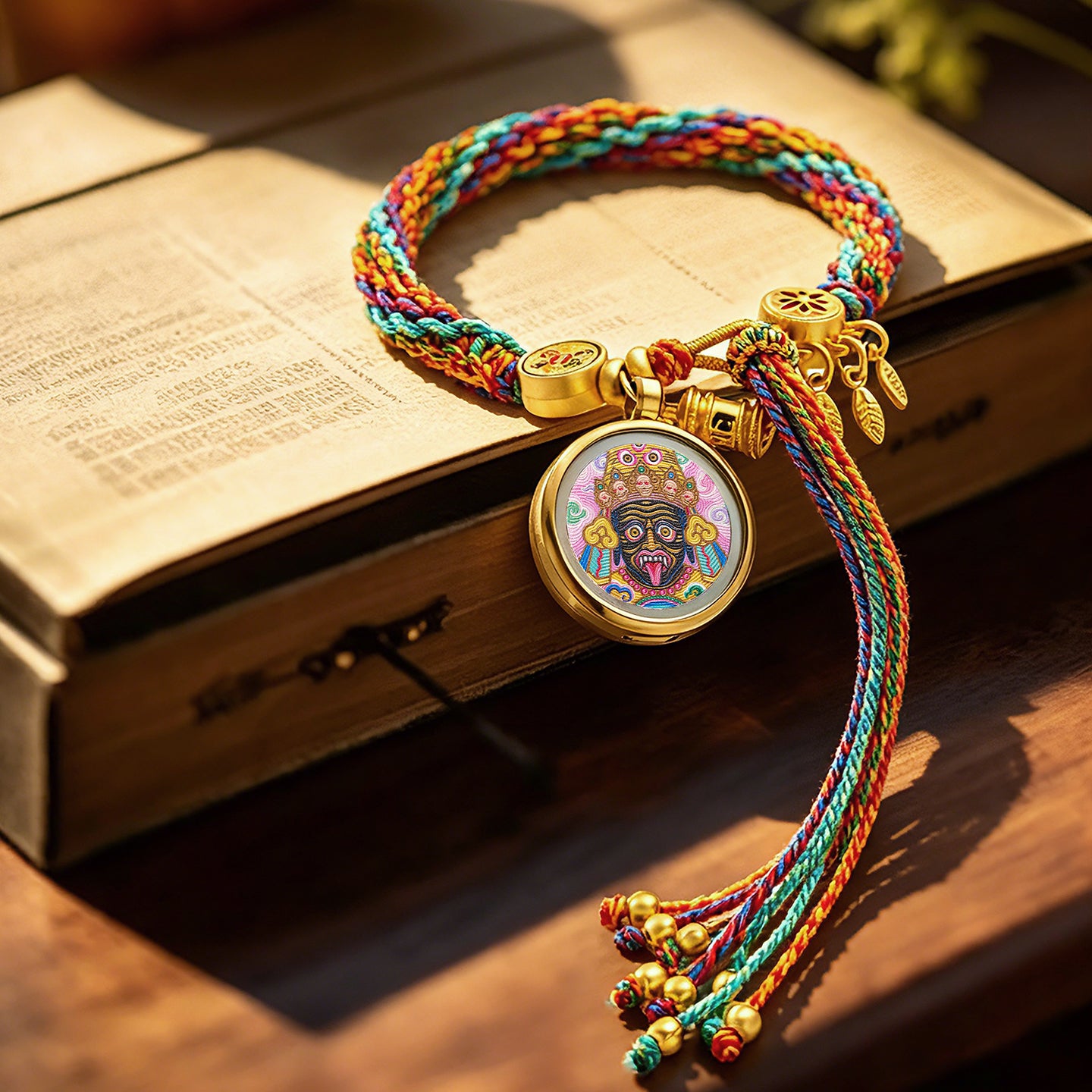 999 Silver Tibetan Thangka Bracelet – Wealth, Protection & Good Luck Feng Shui Amulet