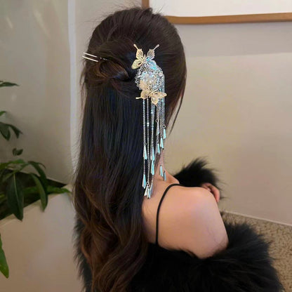 2 Schmetterling Blumen Quaste Haarnadel