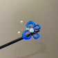 Traditional Chinese Silk Thread Blue Butterfly Hairpin with Freshwater Pearls – Handmade Ethnic Hair Accessory for Women