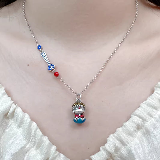 3D Laughing Buddha Little Monk Pendant – Ethnic Style Spiritual Charm, Plain & Enamel Versions | 999 Fine Silver