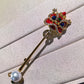 Lion Dance Pearl Brooch | Natural Freshwater Pearl 8–9mm White Luxury Statement Jewelry Pin