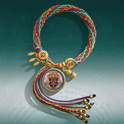 999 Silver Tibetan Thangka Bracelet – Wealth, Protection & Good Luck Feng Shui Amulet