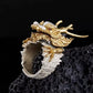 Chinese Myth Dragon Ring – Vintage Punk Style Sterling Silver Open Ring for Men