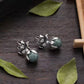 Jade Bead Lotus Drop Earrings – Vintage Chinese Style Elegant Jewelry