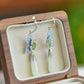 925 Sterling Silver Blue Enamel Butterfly &amp; Hetian Jade Drop Earrings