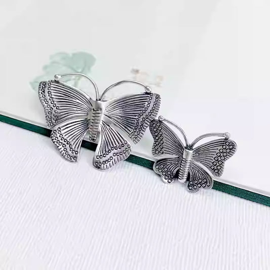 999 Fine Silver Butterfly Necklace – Vintage Minimalist Pendant for Women, Large & Small Sizes