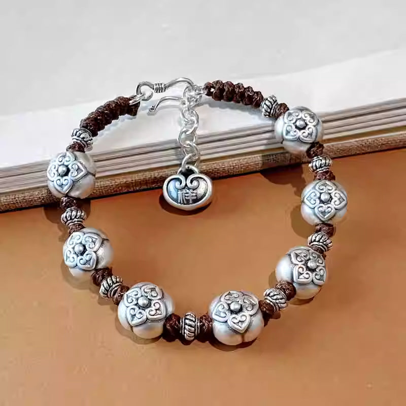 “Shishi Ruyi” Persimmon Bracelet – Handmade New Chinese Style Adjustable Luck Bracelet