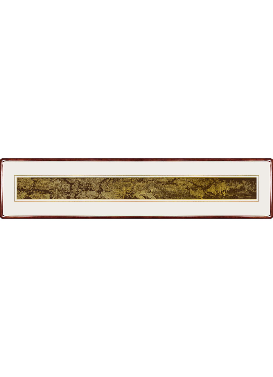 Along the River During the Qingming Festival – Handcrafted Chinese Repoussé & Chasing Wall Art (Horizontal) | Luxury Song Dynasty Cultural Wall Décor