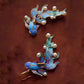 New Chinese Style Blue Enamel Koi Pearl Earrings – Vintage Guochao Hanfu Jewelry