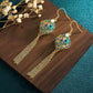 Chinese Ruyi Jade Tassel Earrings – Vintage Palace Style Long Drop Earrings