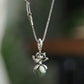 Lotus Pendant Necklace with Jade Bead – Vintage Chinese Style Prosperity Jewelry