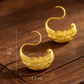 Song Dynasty Inspired Gilded Gourd Earrings – Traditional Chinese Gold-Plated Silver Jewelry