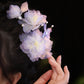 Handmade Silk Peony Hair Clip – Tang Style Floral Hair Accessory