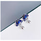 S925 Sterling Silver Blue Lotus Tassel Earrings | Flame-Blue Enamel