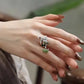 925 Silver Jade Peacock Tassel Ring – Vintage Chinese Style Ethnic Ring for Women