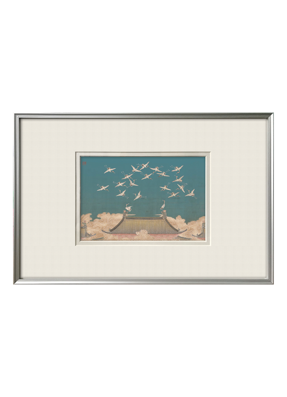 Auspicious Crane Silver Wall Art – Traditional Chinese Handcrafted Relief Décor