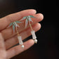 Chinese Bamboo Leaf Tassel Earrings – Vintage Oriental Bamboo Joint Earrings for Qipao